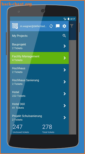 PlanRadar construction app screenshot