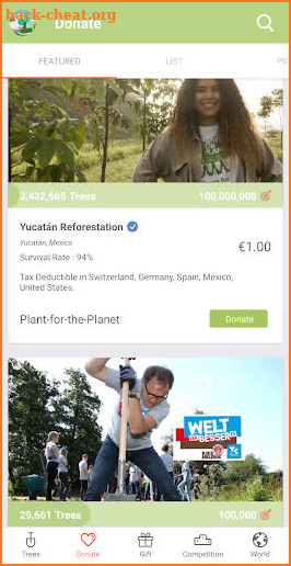 Plant-for-the-Planet – Trillion Tree Campaign screenshot