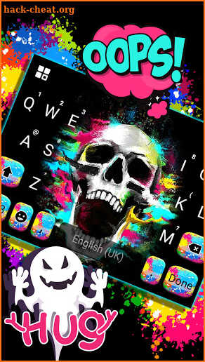 Plash Colorful Skull Keyboard Background screenshot