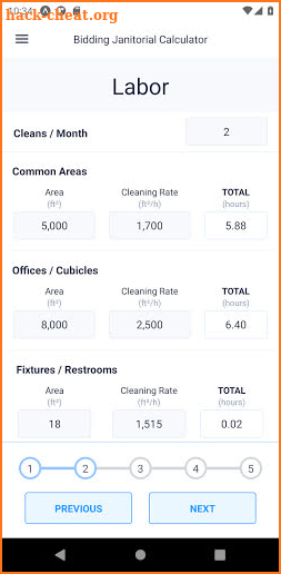 Platinum Cleaning Calculator screenshot