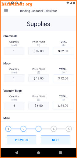 Platinum Cleaning Calculator screenshot