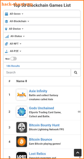 PlayToEarn - Blockchain Games List screenshot