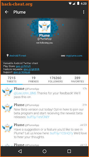 Plume for Twitter screenshot