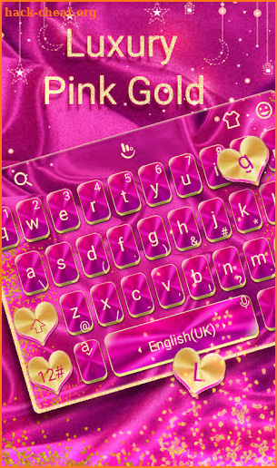 Plush Pink Gold Keyboard Theme screenshot