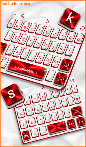 Plush White Red Keyboard Theme screenshot