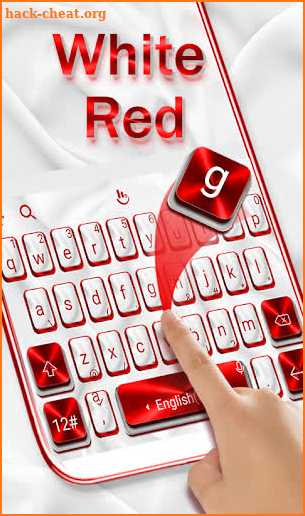 Plush White Red Keyboard Theme screenshot