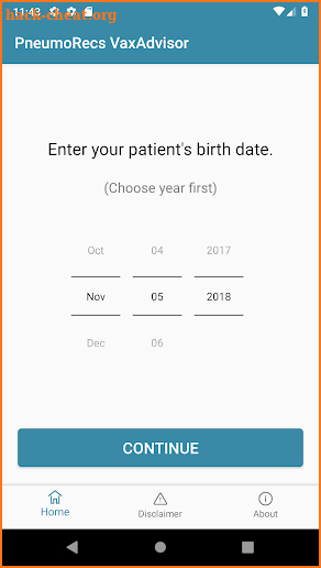 PneumoRecs VaxAdvisor screenshot