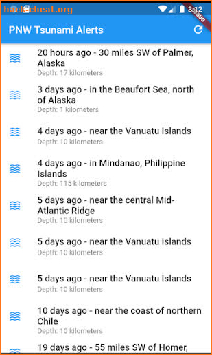 PNW Tsunami Alerts screenshot