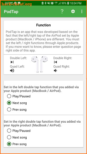 PodTap (Using airpod tap event on your android) screenshot