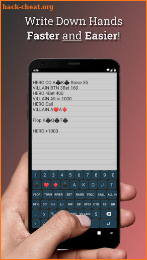 Poker Hand History Keyboard | Shorthand Tool screenshot