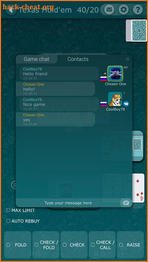 Poker LiveGames - free online Texas Holdem poker screenshot