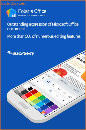 Polaris Office for BlackBerry screenshot