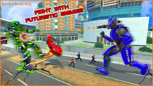 Police Air Jet Robot Car Transform Shooting Game screenshot