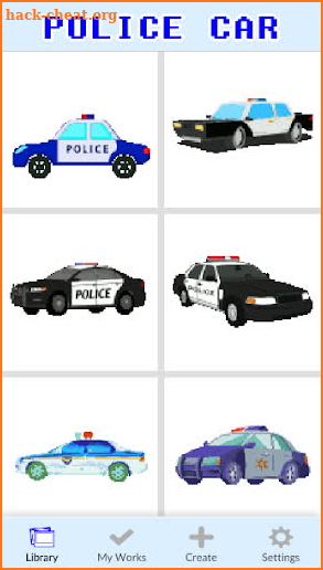 Police Car Coloring By Number - Pixel Art screenshot