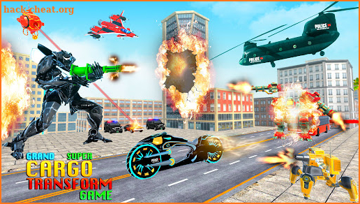 Police Cargo Plane Robot Fight screenshot