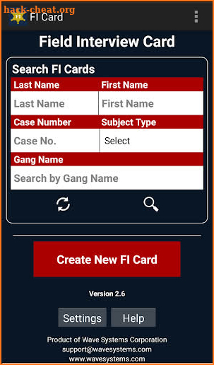 Police Field Interview FI Card screenshot