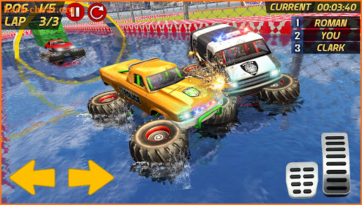 Police Monster Truck Gangster Chase Water Surfing screenshot