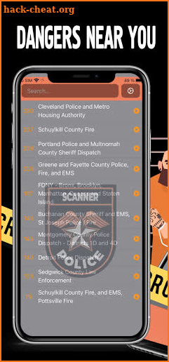 Police scanner radio app screenshot