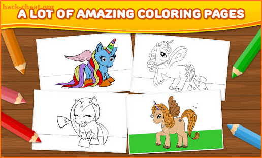 Ponies & Unicorns : Coloring book for Little Girl screenshot