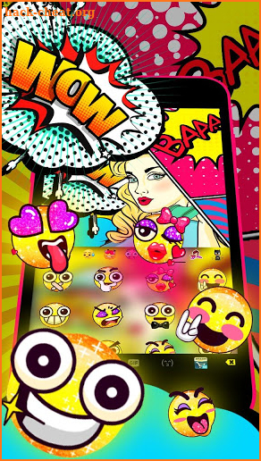 Pop Style Lady Keyboard Theme screenshot