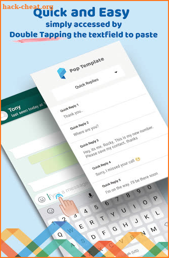 Pop Template - Quick Reply App screenshot