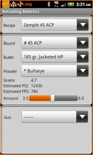 Popular Handgun Ballistic Data screenshot