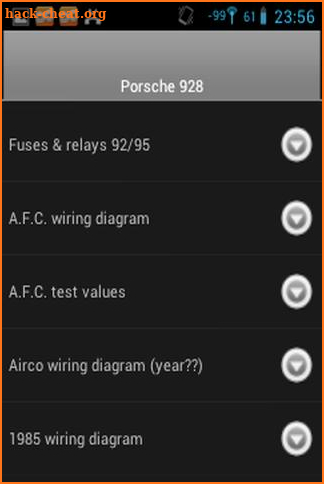 Porsche 928 fuse/relay charts screenshot