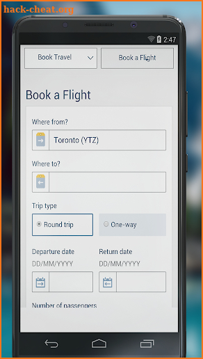 Porter airlines screenshot