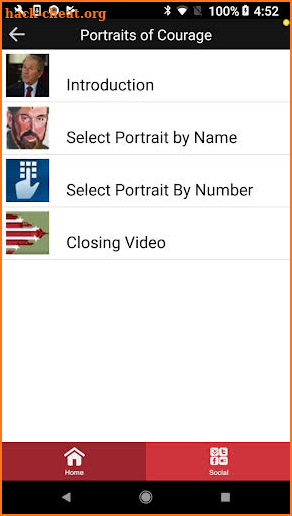 Portraits of Courage Exhibit screenshot