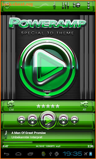 Poweramp skin Green Glas delux screenshot