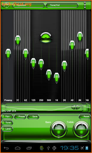 Poweramp skin Green Glas delux screenshot