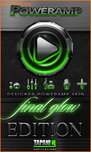 Poweramp skin Green Glow screenshot