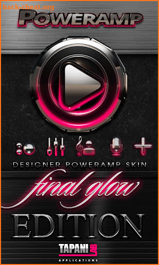 Poweramp skin Raspberry Glow screenshot