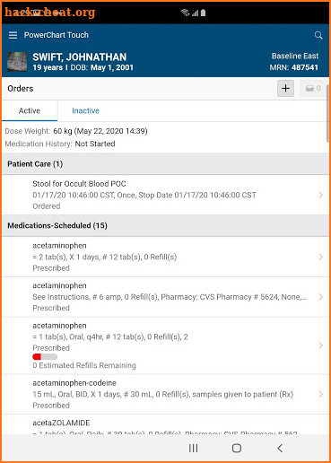 PowerChart Touch screenshot