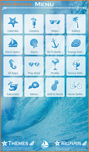 Powerful Wallpaper Blue Ocean Wave Theme screenshot