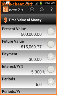 powerOne Finance Calculator screenshot