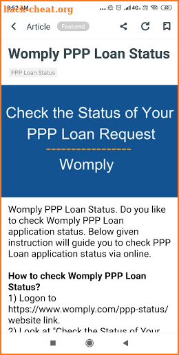 PPP Loan App - Womply Smartbiz CPF Blue Acorn Info screenshot