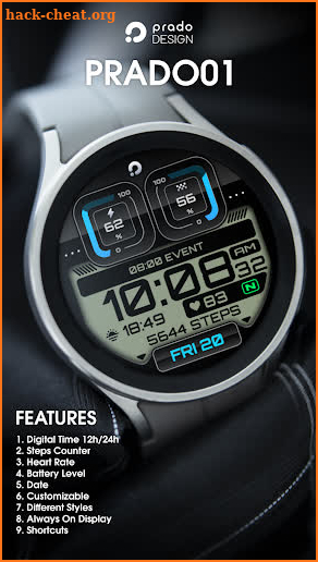 PRADO 01 Digital Watch Face screenshot