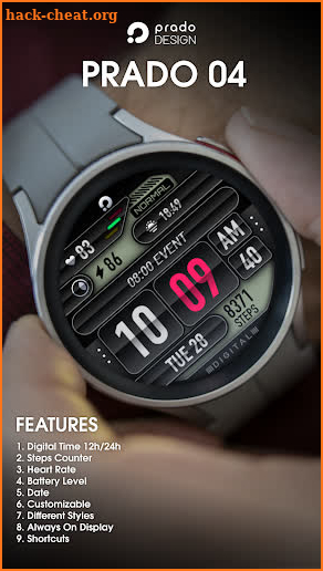 PRADO 04 Digital Watch Face screenshot