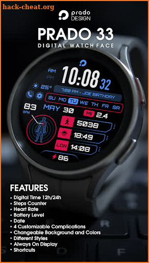 PRADO 33 Digital Watch Face screenshot