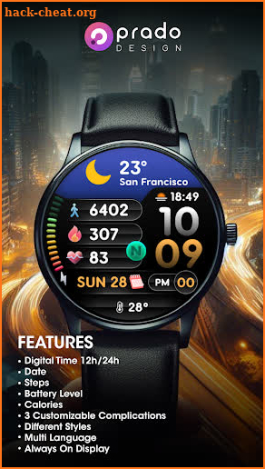 PRADO 68 Digital Watch Face screenshot