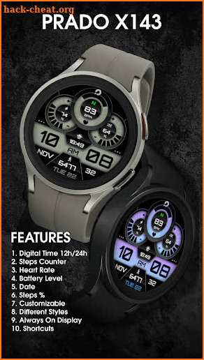 PRADO X143 Digital Watch Face screenshot