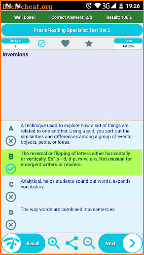 Praxis II Reading Specialist Practice Exam Review screenshot