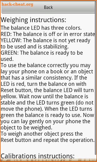 Precision digital scale screenshot