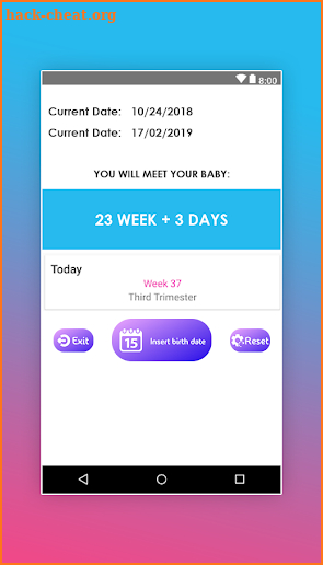 Pregnancy Calculator and Calendar App screenshot