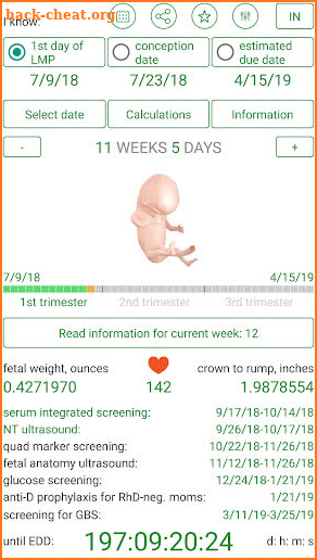 Pregnancy Due Date Calculator and Calendar screenshot