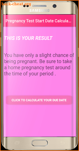 Pregnancy Test Start Date Calculator screenshot