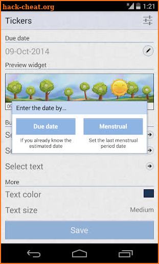 Pregnancy Tickers - Widget screenshot