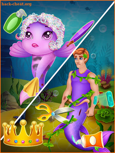 Pregnant mermaid mommy & newborn babysitter game screenshot