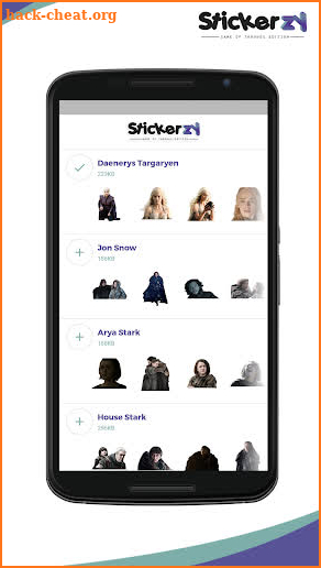 Premium Stickers Game of Thrones for WhatsApp screenshot